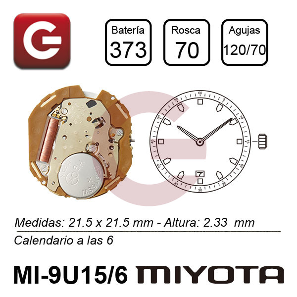 MIYOTA 9U15/6 MIYOTA 9U15/6