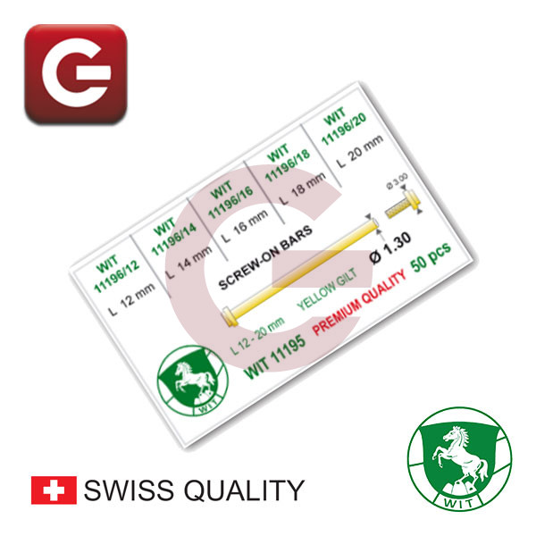 PASADORES ROSCADOS DORADOS Ø 1,30 mm