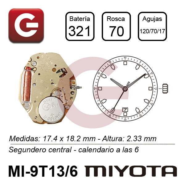 MIYOTA 9T13/6 MIYOTA 9T13/6
